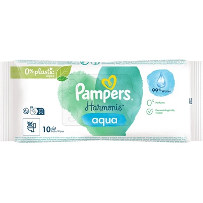 Pampers Harmonie AQUA Vlhčené obrúsky pre deti 10 ks