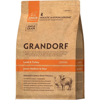 Grandorf Junior Medium & Maxi Jehně a krocan 1 kg