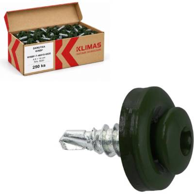 Klimas Wkret-Met 4,8x19mm - 250 ks - Skrutka samozávrtná pre spojenie plechov v presahu do 2x1,25mm, RAL 6020, WSBP-T