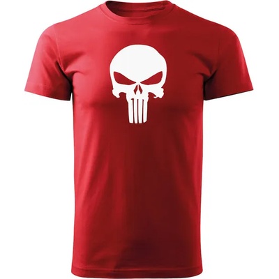 DRAGOWA Тениска с къс ръкав Punisher, червена, 160 г/м2 (6443)