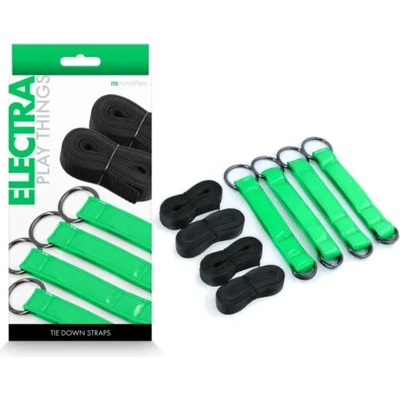 Каишки за връзване към легло, електрикови - Electra Straps Green (NSTOYS0964)