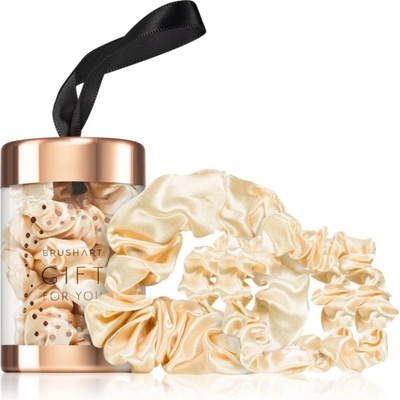 BrushArt Gift for You Slim & Midi satin scrunchie set ластици за коса Blonde latte 3 бр