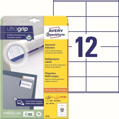 Avery Zweckform 6175 Samolepící etikety 105x48mm 360 ks bílá