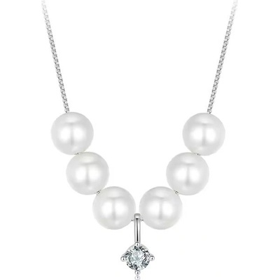 Grace Silver Jewellery Stříbrný perlový náhrdelník NH-MSN043/141 Stříbrná – Hledejceny.cz