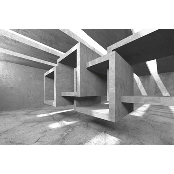 DIMEX ART s. r. o Флизелинов фототапет празни бетонни прозорци 375 x 250 см