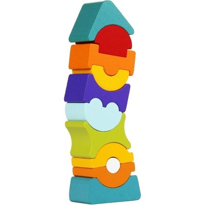 Cubika Дървена кула за баланс Cubika, 11 части (12862)