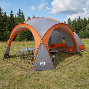 vidaXL Страничен Шатър Сив и оранжев 410 x 410 x 250 см (42028683) Палатка