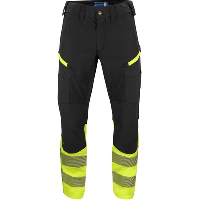 ProJob HI-VIS 6528 WAISTPANT STRETCH / Мъжки еластични светлоотразителни панталони, къси - черни/HV жълти 44 (64528S983pa)