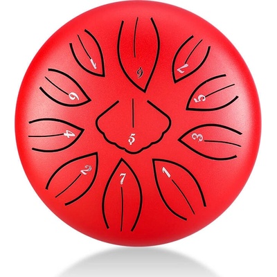 Hluru-Huashu Huashu Tongue drum Ginkgo 11 tónov C-DUR major červený