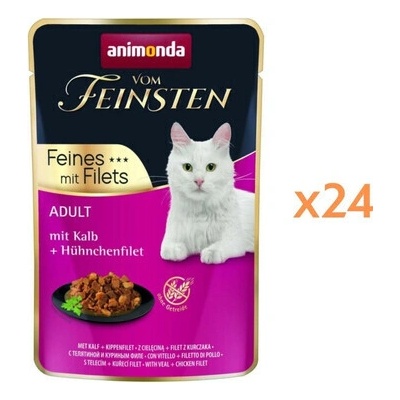 ANIMONDA Vom Feinsten Fines mit Filets Adult Telecí a kuřecí filet 24 x 85 g