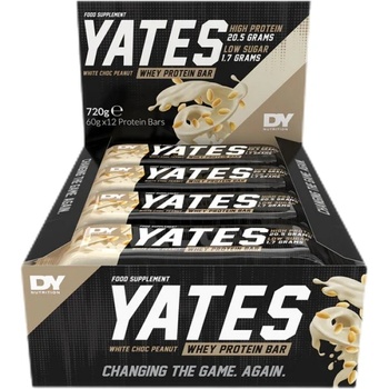 Dorian Yates Nutrition Yates Whey Protein Bar | No Sugar [12 x 60 грама] Бял шоколад с фъстъци