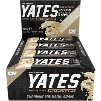 Dorian Yates Nutrition Yates Whey Protein Bar | No Sugar [12 x 60 грама] Бял шоколад с фъстъци