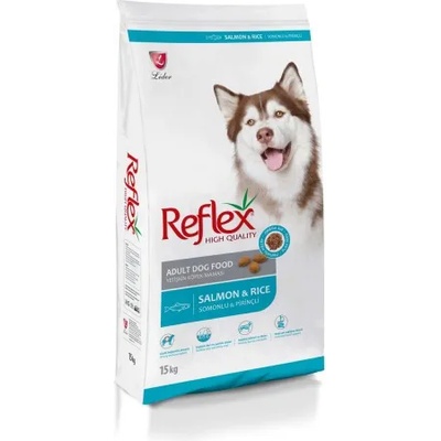 LIDER Reflex Salmon & Rice Adult Dog - Пълноценна храна израснали кучета от всички породи със сьомга и ориз 15 кг, Турция