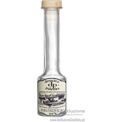 Domáca Pálenka Hruškovica 52% 0,05 l (čistá fľaša)