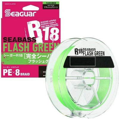 SEAGUAR R18 SEABASS FLASH GREEN PE X8 PLETENÁ ŠNÚRA 150M