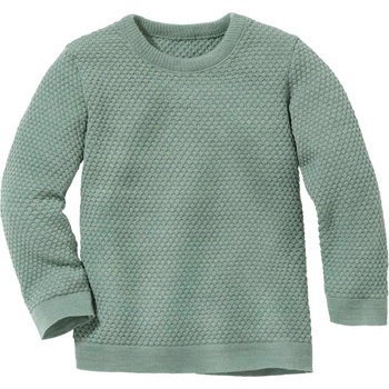 disana Детски вълнен пуловер disana Kid's Wabenstrick-Pullover Wool jumper - Jade - размер 122/128 (EU) (704-2813-0814)