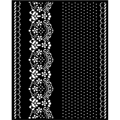 Stamperia Plastová šablona 20x25cm Bordury a krajka