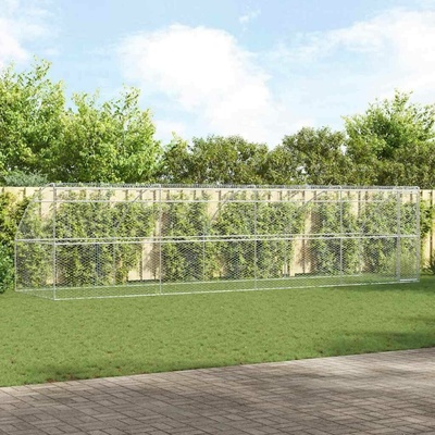 vidaXL Klec pro psy se střechou sada 4 ks 800 x 200 x 200 cm pozinkovaná ocel stříbrná 9799.3368338