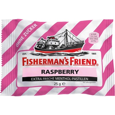 Fishermans Friend Malinové mentolové bonbony bez cukru 25 g