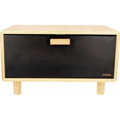 Chlebník BAMBOU černý 35x23 cm HOMLA