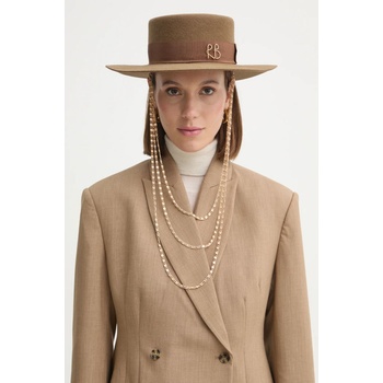 Ruslan baginskiy Капела Ruslan Baginskiy Monogram-embellished Canotier Hat (CNT037.F.3CHA.9P.MRB)