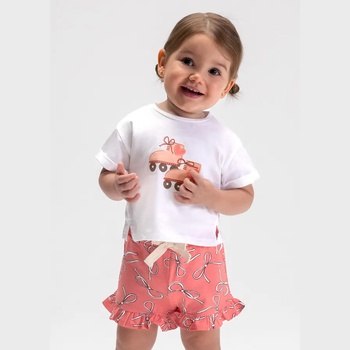 Mayoral Комплект шорти динен цвят ролери за бебе момиче Mayoral