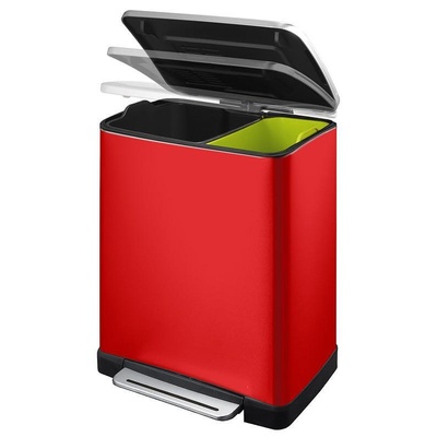 EKO-Europe EKO Кош за разделно събиране на отпадъци с педал E-CUBE - (28 + 18) литра - червен (EKO 926846 - Red)