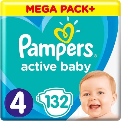 Pampers Пелени Pampers - Active Baby 4, 132 броя (1100002046)