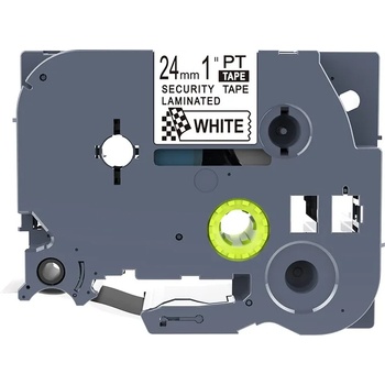 Pro Brother Brother TZ-SE5 / TZe-SE5, 24mm x 8m, черен печат / бял фон, запечатване, съвместима лента (TZeSE5)