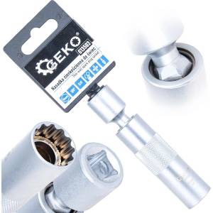 GEKO Тънкостенна вложка за свещи 3/8" 16mm с шарнир 82163 (G13503)