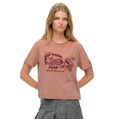 Тениска Superdry Roadside Trade Relaxed short sleeve T-shirt - Pink (Ash Rose)