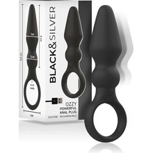 Black&Silver Ozzy Powerful Anal Plug Silicone