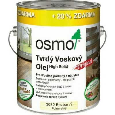 Osmo 3032 Tvrdý voskový olej Original 3 l Bezbarvý hedvábný polomat – Zboží Mobilmania