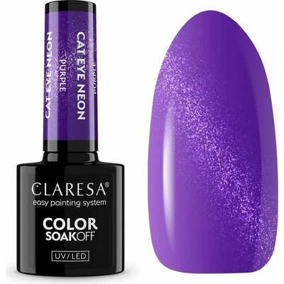 CLARESA hybridný gél lak Cat Eye Neon Purple 5g