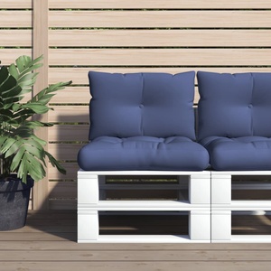 vidaXL Комплект палетни възглавници, нейви синьо, 60x38x13 см, текстил (378176)