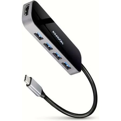 Докинг станция AXAGON HMC-6H4A, от USB C към 1x USB C(PD), 4x USB A, 1x HDMI, черна (HMC-6H4A)