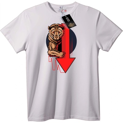 NOONEBRAND Тениска Мечка Надолу - XS, White