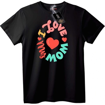 NOONEBRAND Тениска Обичам Мама - 2XL, Black