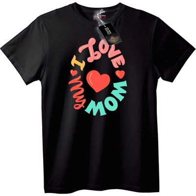 NOONEBRAND Тениска Обичам Мама - 2XL, Black