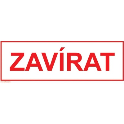 Walteco Zavírat, 290x100mm, samolepka , 20165