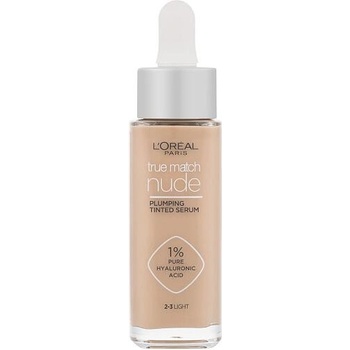 L'Oréal Paris True Match Nude Plumping Tinted Serum sérum pro sjednocení barevného tónu pleti 2-3 Light 30 ml