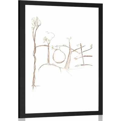 Plakát s paspartou dvousmyslný nápis - 20x30 black