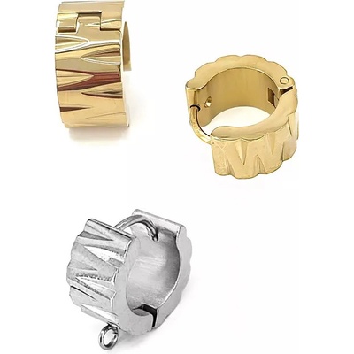 Leštěné strukturované náušnice kruhové 13mm - 1Ks - Ano / Light Gold RL / 1Ks