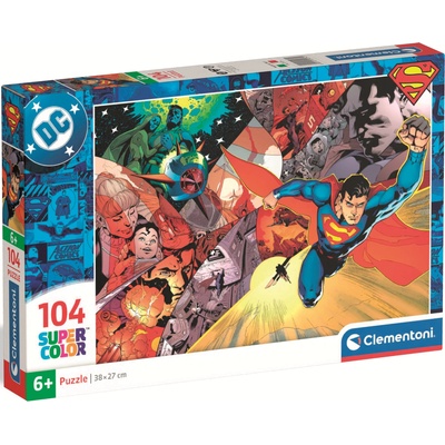 Clementoni Детски пъзел Clementoni от 104 части - Супермен в действие (25074)