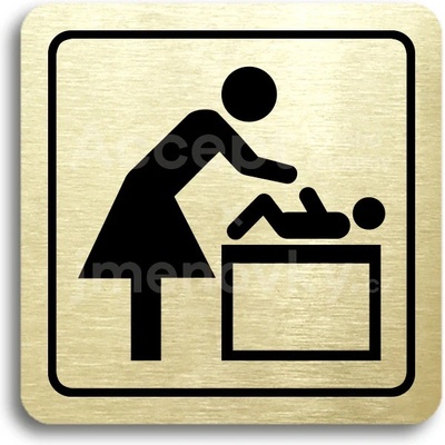 ACCEPT Piktogram přebalovací pult - zlatá tabulka - černý tisk