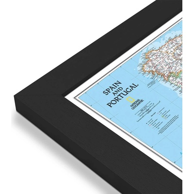 National Geographic Španělsko, Portugalsko - nástěnná mapa Classic 85 x 55 cm Varianta: mapa v dřevěném rámu, Provedení: Pegi černý