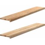 vidaXL Прозоречни первази, 2 бр, 140x30x2 см, необработен масивен дъб (4009115)