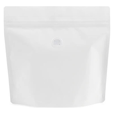 Doypack ZIP | bílý supermat | ventil obsah 250g (200 x 190 + 80 mm)