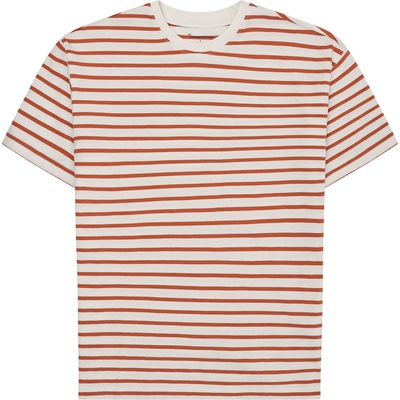 KnowledgeCotton Apparel Мъжка тениска KnowledgeCotton Apparel Organic Cotton Striped T-Shirt - Red Stripe (216-8556-0213)