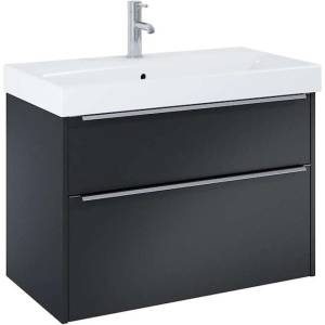 Jika Pure - Шкафче с умивалник, 80x54x42 см, 2 чекмеджета, матово черно H40B2344023532 (H40B2344023532)